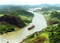 Panamex Ship in Panama Canal